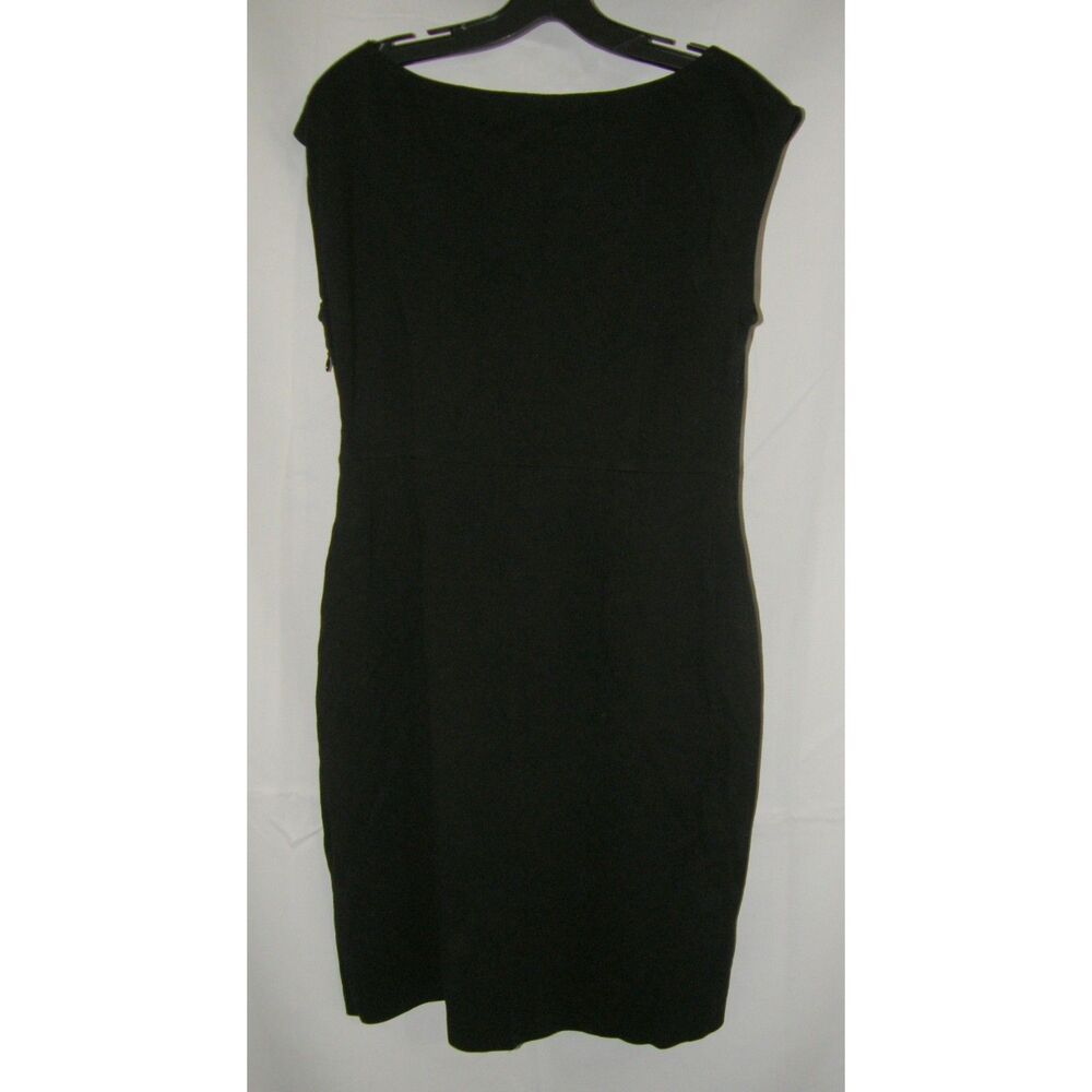 EILEEN FISHER Solid Black Sz Small Sleeveless Stretchy Knee Length Sheath Dress - Picture 5 of 6